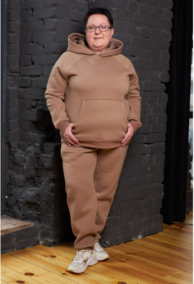 Бежевый костюм худи футер с довязом. Maritel. Изображенние 2