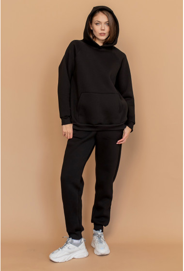 Черный костюм худи футер с довязом. Maritel. Изображенние 11