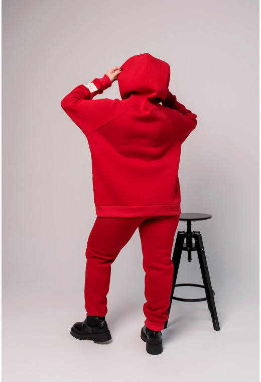 Красный худи футер с довязом — 214214. Maritel. Изображенние 3 Красный худи футер с довязом — 214214. Maritel. Изображенние 3