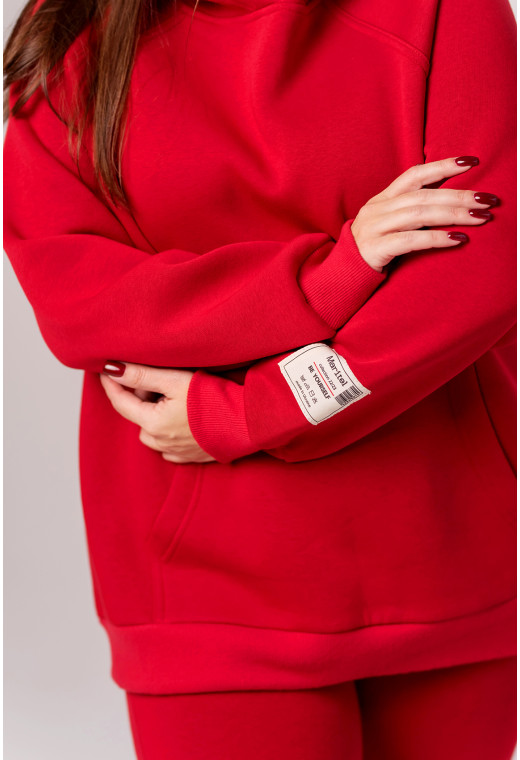 Красный худи футер с довязом — 214214. Maritel. Изображенние 4 Красный худи футер с довязом — 214214. Maritel. Изображенние 4