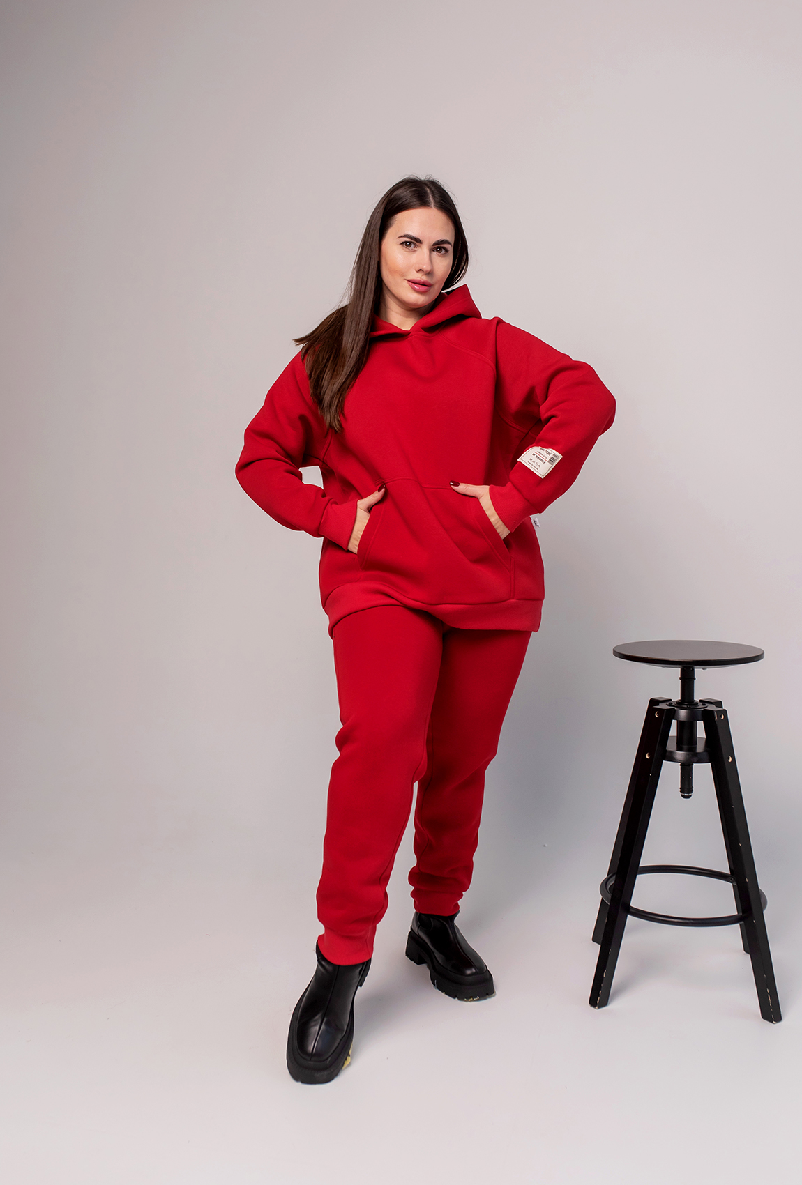 Червоний худі футер з довязом   —  214214. Maritel Червоний худі футер з довязом   —  214214. Maritel