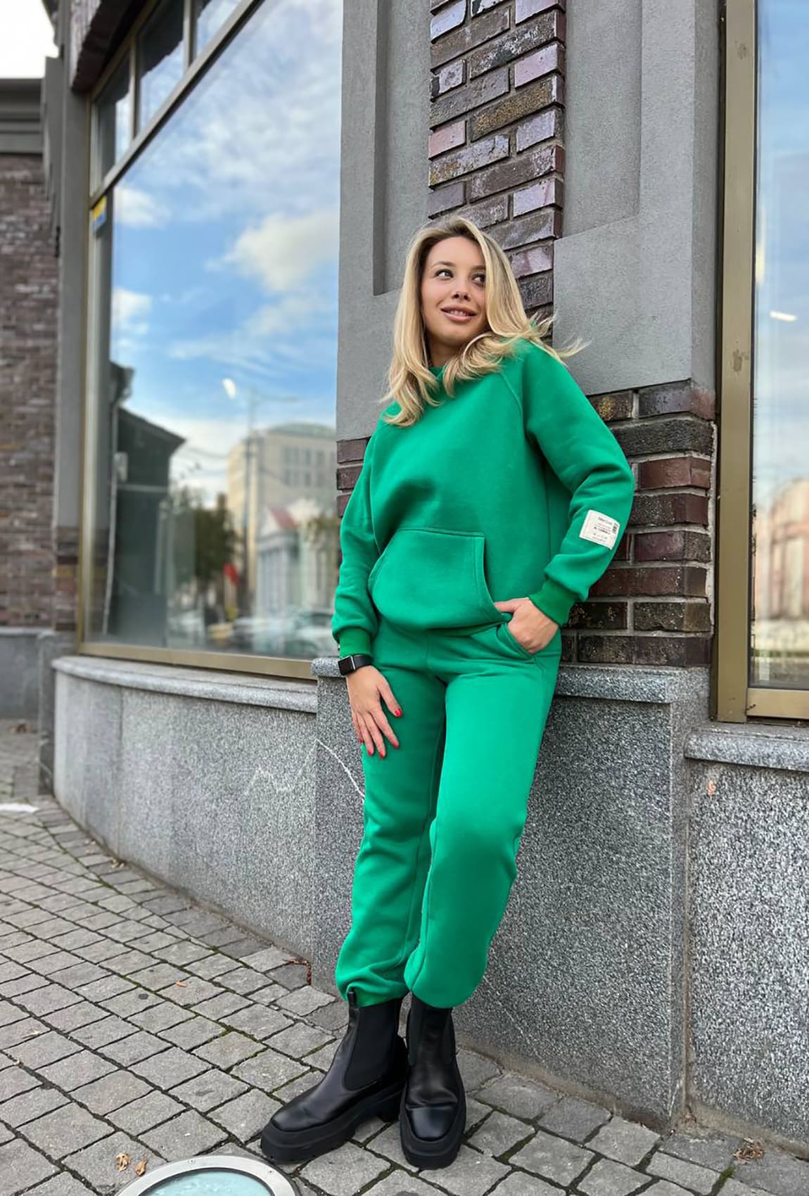 Зелений костюм худі футер з довязом  —  765711. Maritel Зелений костюм худі футер з довязом  —  765711. Maritel