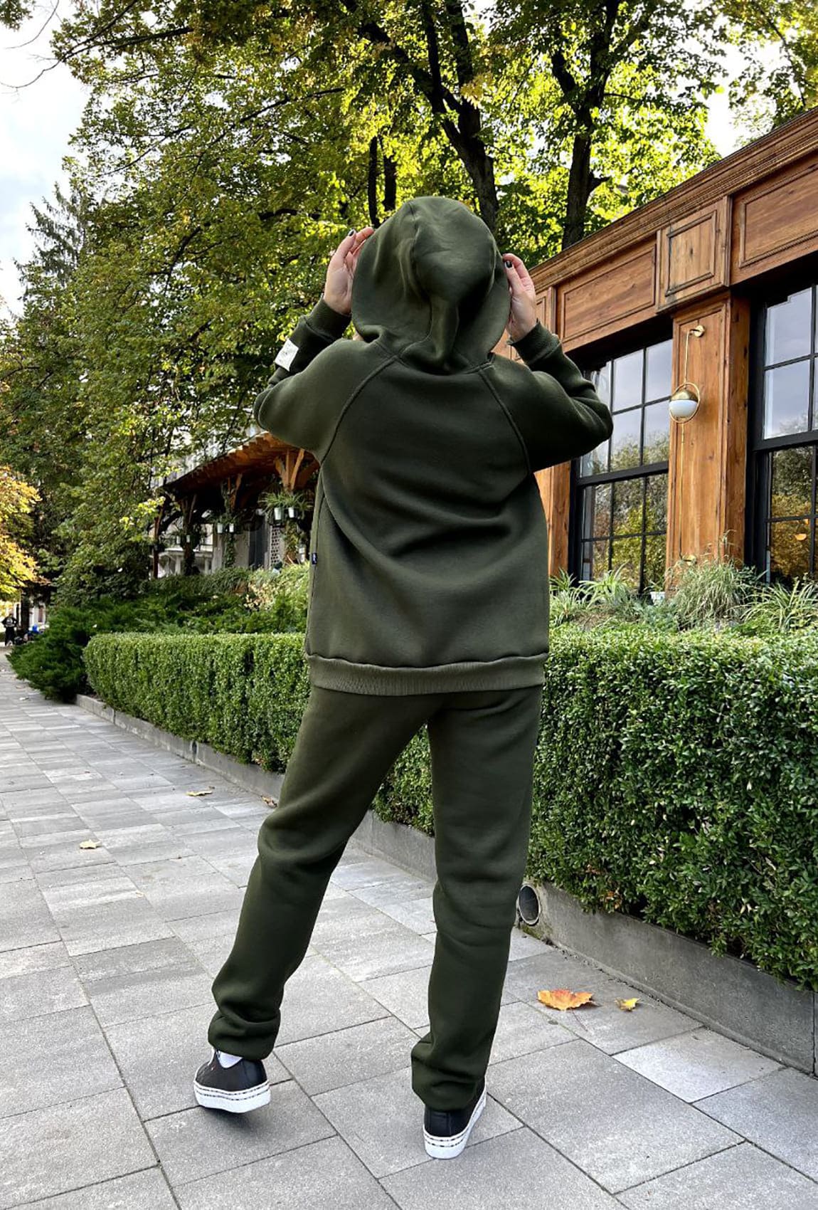 Костюм худи футер с довязом хаки —  761647. Maritel. Изображенние 1