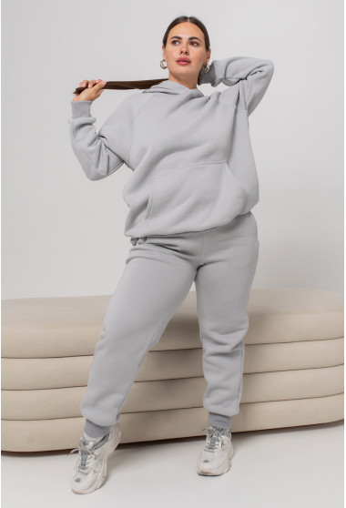 Светло-серый костюм худи футер с довязью закрытый капюшон. Maritel. Изображенние 1
