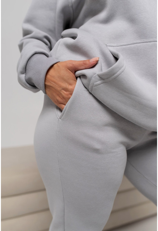 Светло-серый костюм худи футер с довязью закрытый капюшон — 230281. Maritel. Изображенние 4 Светло-серый костюм худи футер с довязью закрытый капюшон — 230281. Maritel. Изображенние 4