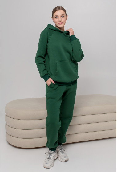 Смарагдовий костюм худі футер з довязом закритий капюшон. Maritel. Зображення 7