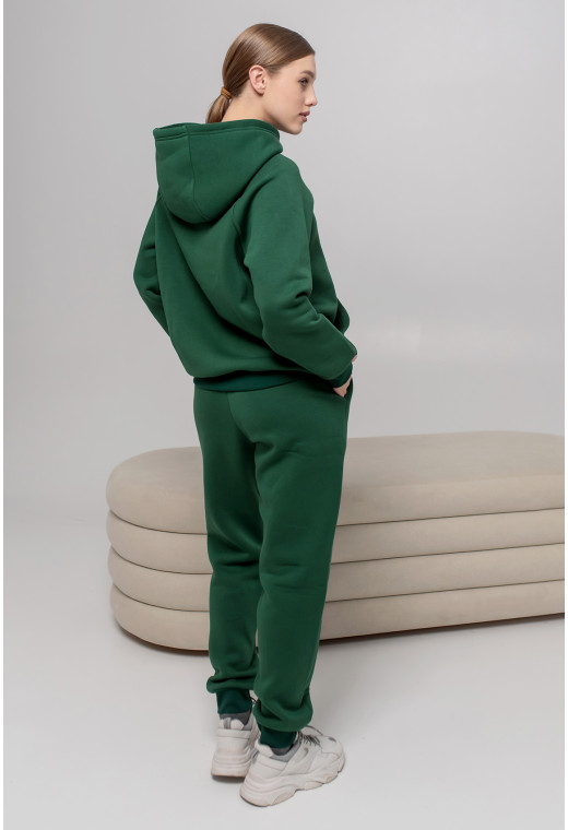 Смарагдовий костюм худі футер з довязом закритий капюшон — 200650. Maritel. Зображення 1 Смарагдовий костюм худі футер з довязом закритий капюшон — 200650. Maritel. Зображення 1