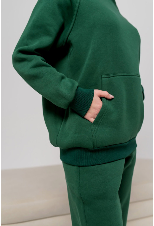 Смарагдовий костюм худі футер з довязом закритий капюшон — 200650. Maritel. Зображення 4 Смарагдовий костюм худі футер з довязом закритий капюшон — 200650. Maritel. Зображення 4