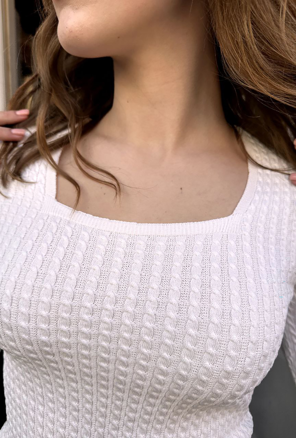 Біла кофта з квадратним вирізом —  640921. Maritel. Зображення 3