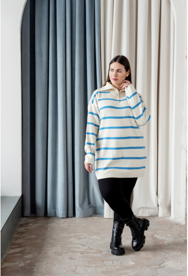 Блакитна кофта під горло на блискавці . Maritel. Зображення 4