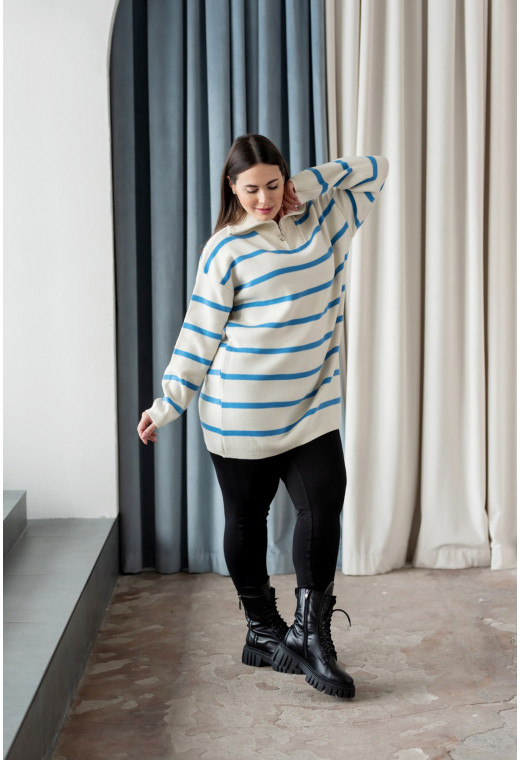 Блакитна кофта під горло на блискавці — 495699. Maritel. Зображення 1 Блакитна кофта під горло на блискавці — 495699. Maritel. Зображення 1