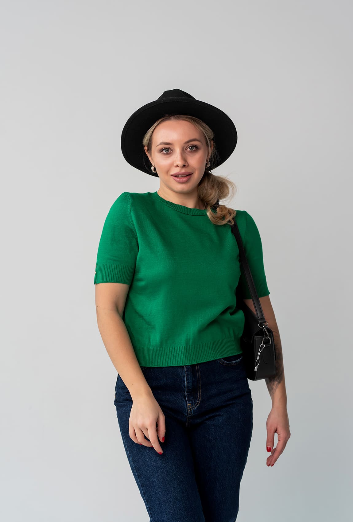 Зеленая футболка вязка —  584606. Maritel