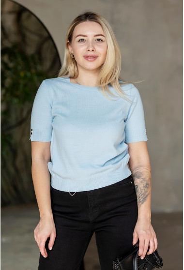 Голубая футболка вязка. Maritel. Изображенние 11