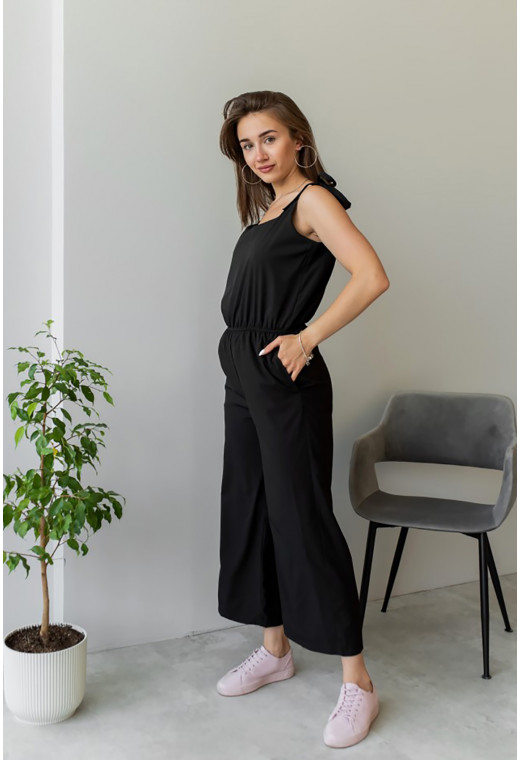 Чорний комбінезон з кюлотами — 220525. Maritel. Зображення 2 Чорний комбінезон з кюлотами — 220525. Maritel. Зображення 2