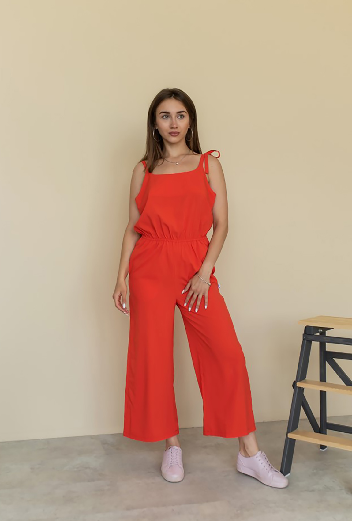 Червоний комбінезон з кюлотами —  820259. Maritel