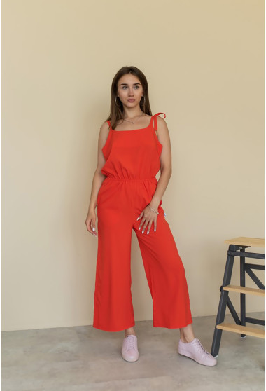 Червоний комбінезон з кюлотами. Maritel. Зображення 10