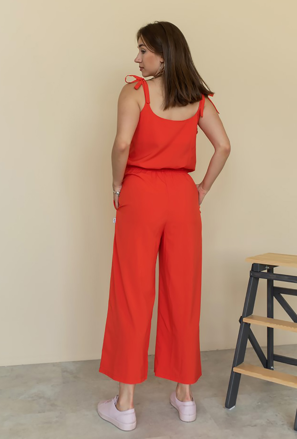 Червоний комбінезон з кюлотами —  820259. Maritel. Зображення 2