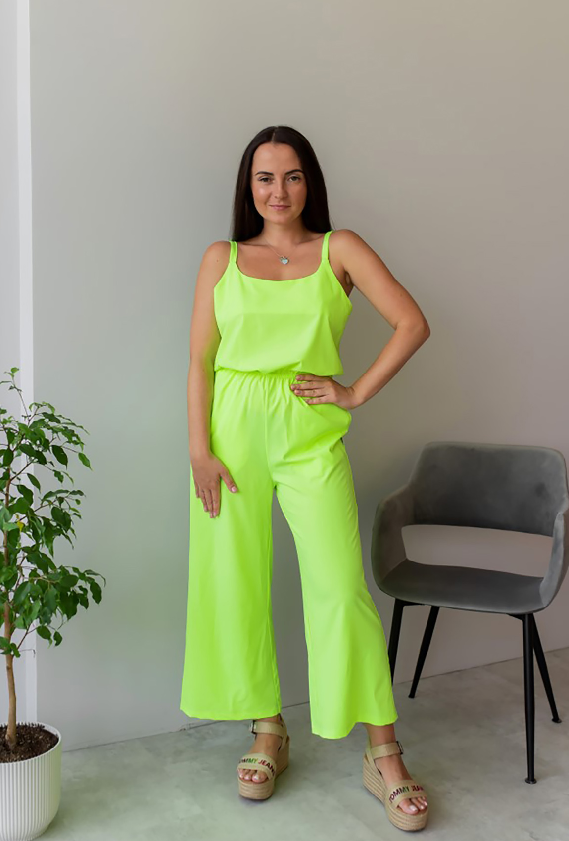 Комбінезон з кюлотами лайм —  144493. Maritel
