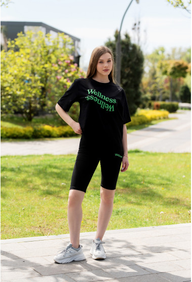 Черный костюм с велосипедками Wellness. Maritel. Изображенние 9