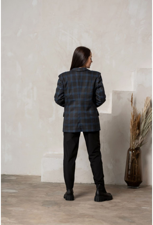 Черный костюм в синей клетке — 592185. Maritel. Изображенние 1 Черный костюм в синей клетке — 592185. Maritel. Изображенние 1