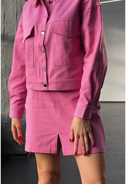 Рожевий бавовняний костюм з піджаком та спідницею —  374856. Maritel. Зображення 7 Рожевий бавовняний костюм з піджаком та спідницею —  374856. Maritel. Зображення 7