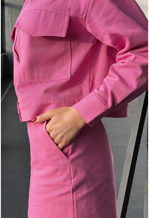 Рожевий бавовняний костюм з піджаком та спідницею —  374856. Maritel. Зображення 6 Рожевий бавовняний костюм з піджаком та спідницею —  374856. Maritel. Зображення 6