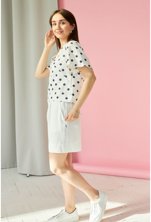 Белый костюм бриз в горошек — 447745. Maritel. Изображенние 1 Белый костюм бриз в горошек — 447745. Maritel. Изображенние 1