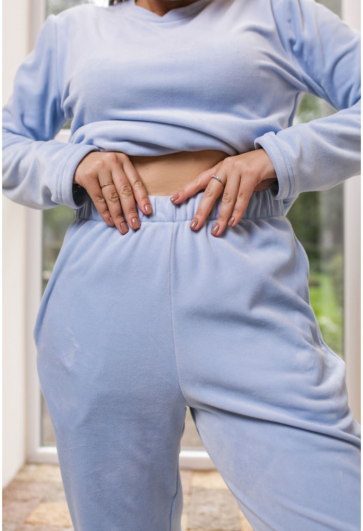 Блакитний велюровий домашній костюм — 466503. Maritel. Зображення 2 Блакитний велюровий домашній костюм — 466503. Maritel. Зображення 2