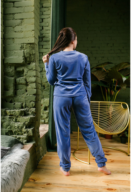 Синій велюровий домашній костюм — 705454. Maritel. Зображення 2 Синій велюровий домашній костюм — 705454. Maritel. Зображення 2