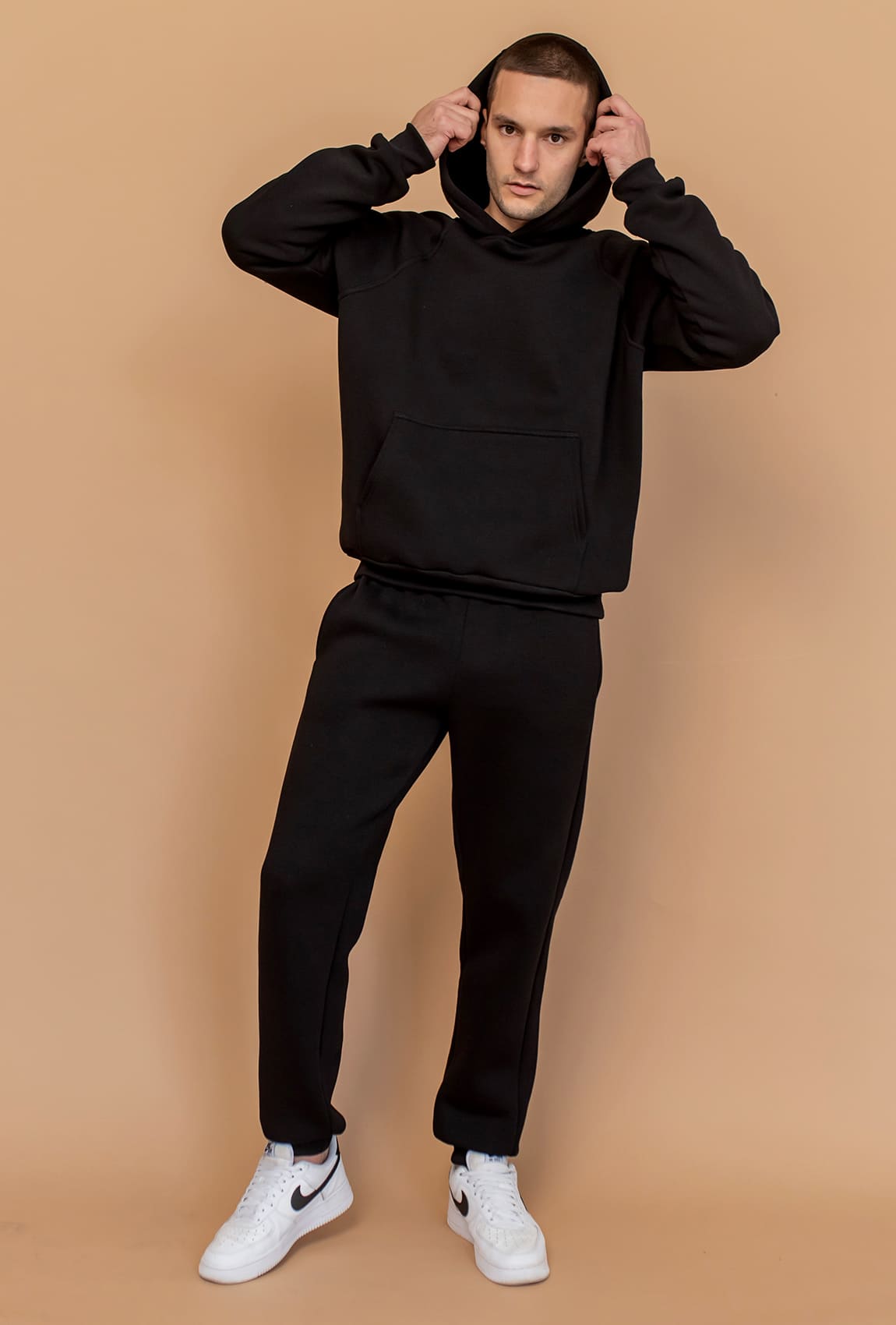 Чорний чоловічий спортивний костюм з худі — 188448. Maritel Чорний чоловічий спортивний костюм з худі — 188448. Maritel