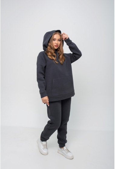 Графітовий спортивний костюм з худі футер. Maritel. Зображення 1