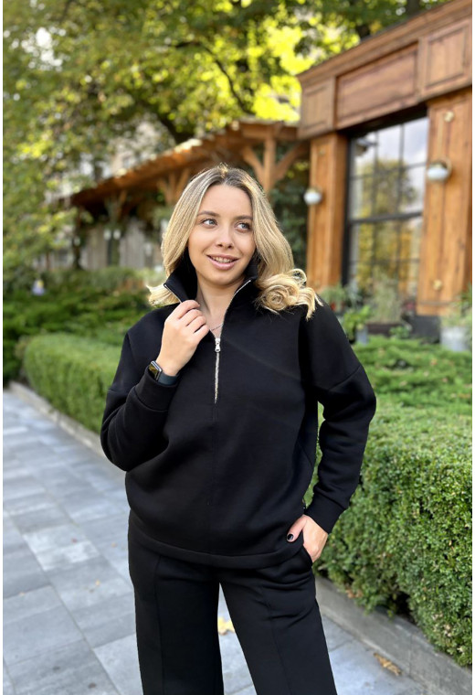 Чорний костюм футер з стійкою — 477141. Maritel. Зображення 1 Чорний костюм футер з стійкою — 477141. Maritel. Зображення 1