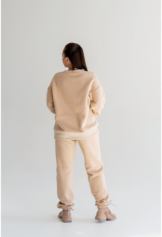 Бежевый костюм худи с довязом — 786603. Maritel. Изображенние 1 Бежевый костюм худи с довязом — 786603. Maritel. Изображенние 1