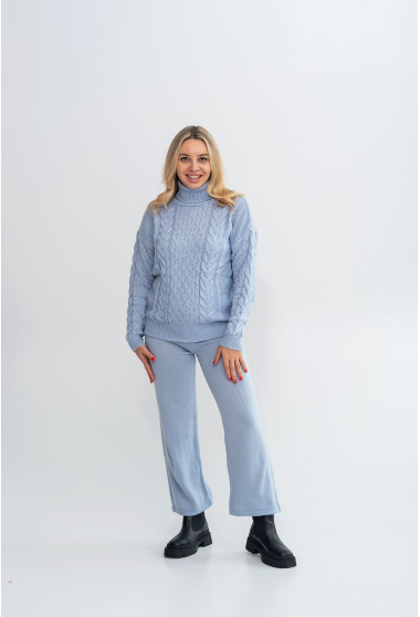 Блакитний в'язаний костюм коса . Maritel. Зображення 4