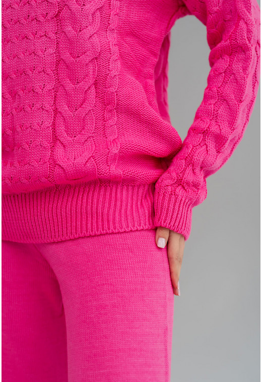 Малиновый вязаный костюм коса — 345029. Maritel. Изображенние 1 Малиновый вязаный костюм коса — 345029. Maritel. Изображенние 1