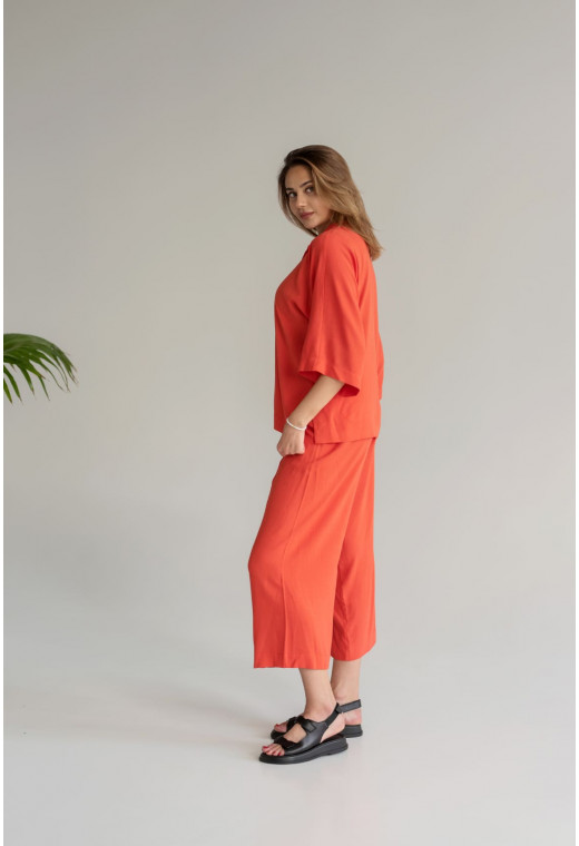 Терракотовый льняной костюм с кюлотами — 761683. Maritel. Изображенние 2 Терракотовый льняной костюм с кюлотами — 761683. Maritel. Изображенние 2