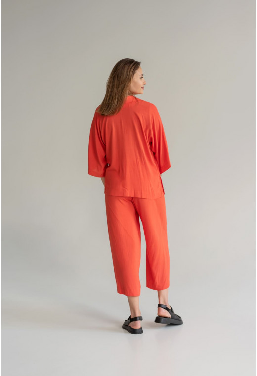 Терракотовый льняной костюм с кюлотами — 761683. Maritel. Изображенние 1 Терракотовый льняной костюм с кюлотами — 761683. Maritel. Изображенние 1