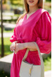 Малиновий костюм льон з широким рукавом — 800018. Maritel. Зображення 3 Малиновий костюм льон з широким рукавом — 800018. Maritel. Зображення 3
