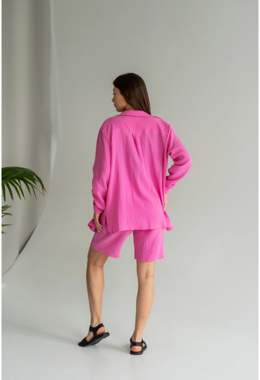 Малиновий костюм муслін із шортами — 872036. Maritel. Зображення 1 Малиновий костюм муслін із шортами — 872036. Maritel. Зображення 1