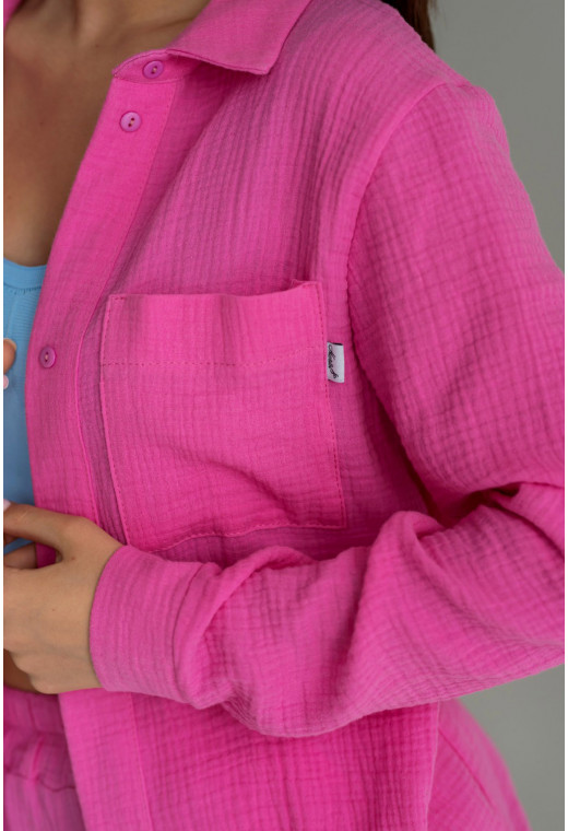 Малиновий костюм муслін із шортами — 872036. Maritel. Зображення 2 Малиновий костюм муслін із шортами — 872036. Maritel. Зображення 2