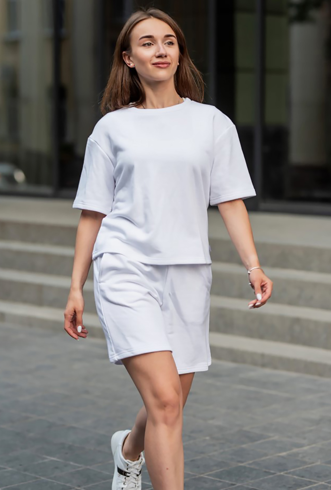 Молочный костюм петля (шорты+футболка) — 930248. Maritel. Изображенние 1 Молочный костюм петля (шорты+футболка) — 930248. Maritel. Изображенние 1