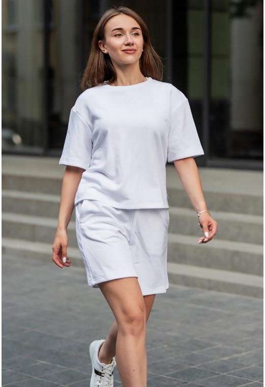 Молочный костюм петля (шорты+футболка) — 930248. Maritel. Изображенние 1 Молочный костюм петля (шорты+футболка) — 930248. Maritel. Изображенние 1