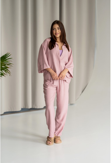 Пудровий брючний костюм з літнім жакетом . Maritel. Зображення 9