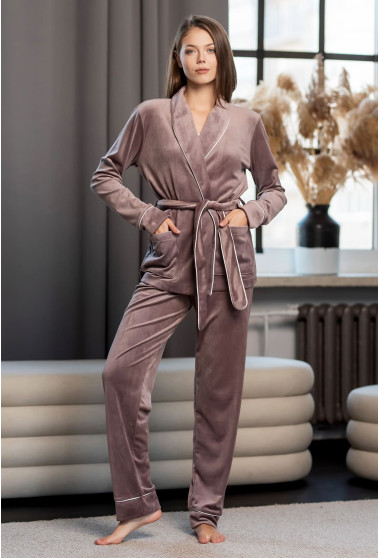 Бронзовый велюровый костюм шаль. Maritel. Изображенние 12