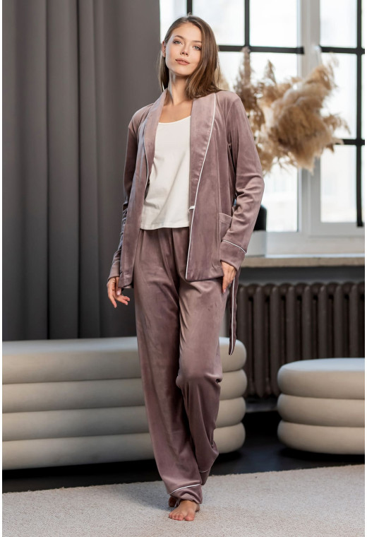 Бронзовый велюровый костюм шаль — 855401. Maritel. Изображенние 1 Бронзовый велюровый костюм шаль — 855401. Maritel. Изображенние 1