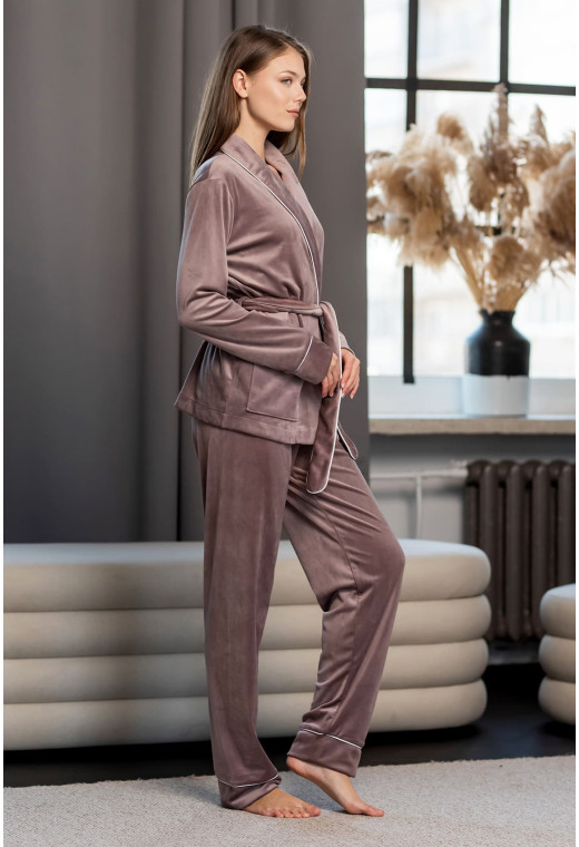 Бронзовый велюровый костюм шаль — 855401. Maritel. Изображенние 2 Бронзовый велюровый костюм шаль — 855401. Maritel. Изображенние 2