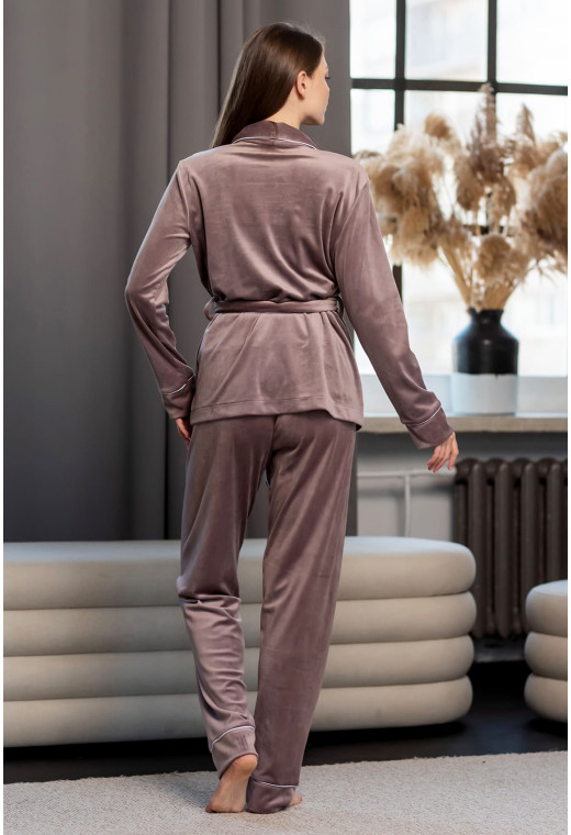 Бронзовый велюровый костюм шаль — 855401. Maritel. Изображенние 3 Бронзовый велюровый костюм шаль — 855401. Maritel. Изображенние 3