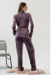 Ліловий велюровий костюм шаль з кишенями — 187971. Maritel. Зображення 2 Ліловий велюровий костюм шаль з кишенями — 187971. Maritel. Зображення 2