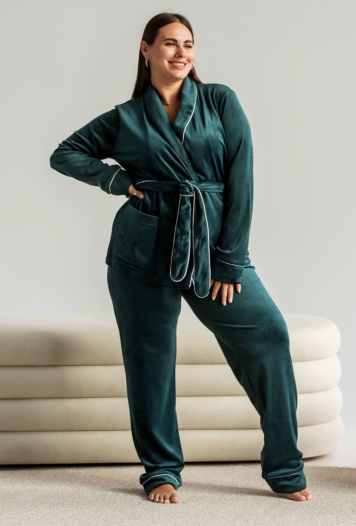 Смарагдовий костюм з кишенею шаль — 898230. Maritel Смарагдовий костюм з кишенею шаль — 898230. Maritel