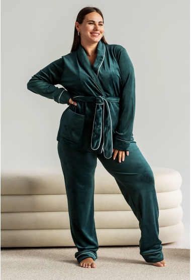 Изумрудный костюм с карманом шаль. Maritel. Изображенние 1